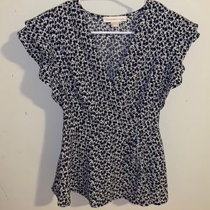 Blue Floral Monteau Blouse